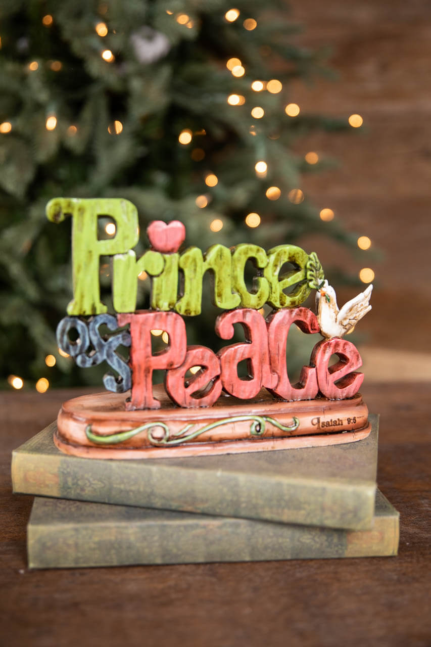 10.25” Resin Inspirational Prince of Peace Candle Holder