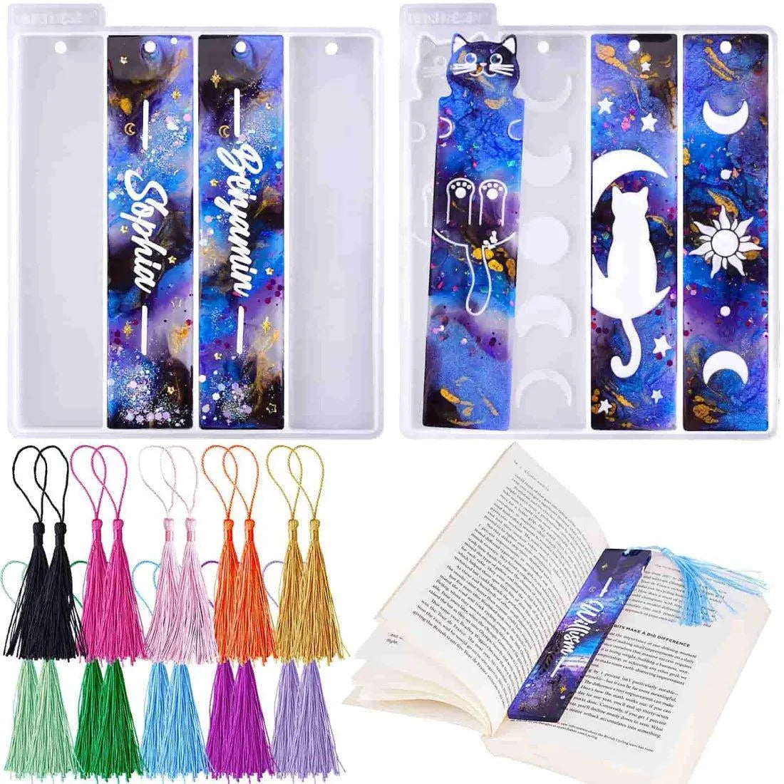 রজন সিলিকন ছাঁচ - ফাঁকা এবং বিড়াল বুকমার্ক