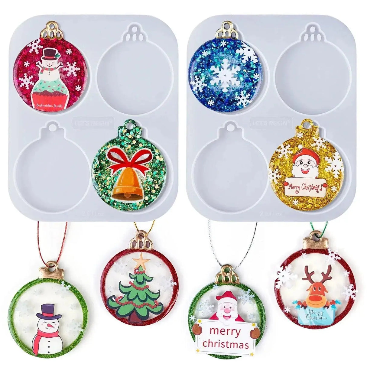 Resin Silicone Mold - Round Christmas Ornaments