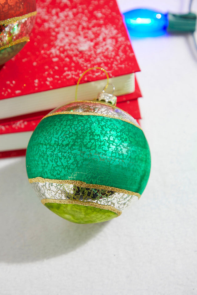 Mercury Glass Reflector Ornament 4 Inch Cat Eye Ball