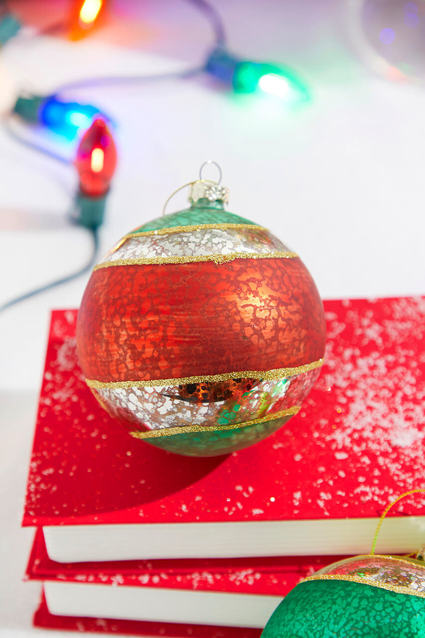 Mercury Glass Reflector Ornament 4 Inch Cat Eye Ball