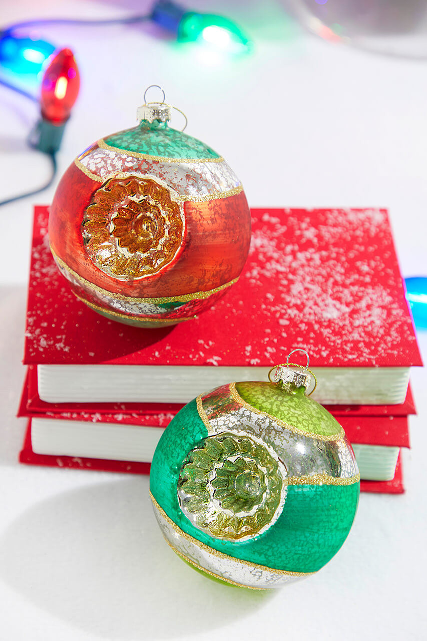 Mercury Glass Reflector Ornament 4 Inch Cat Eye Ball