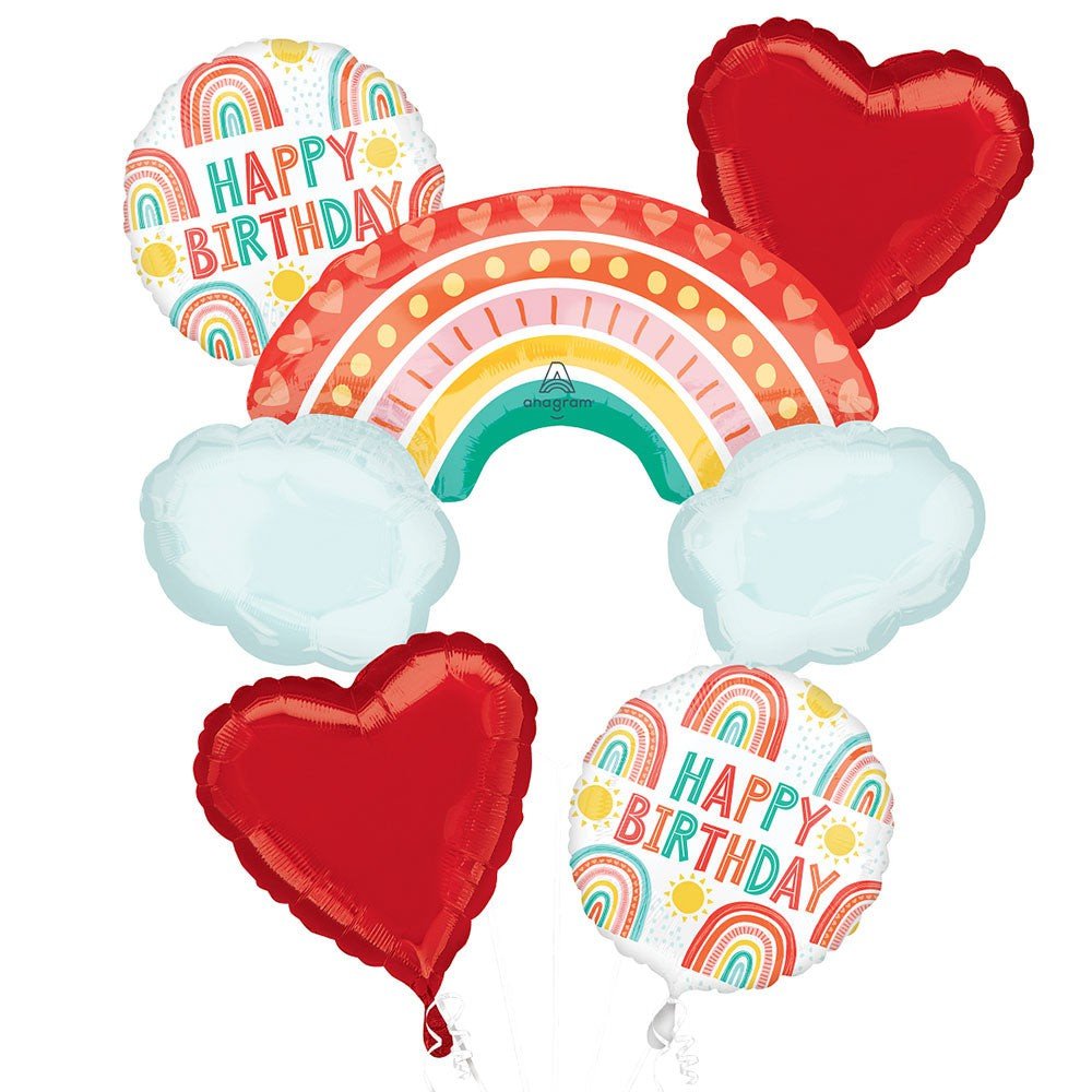 Retro Rainbow Bouquet Foil Balloon