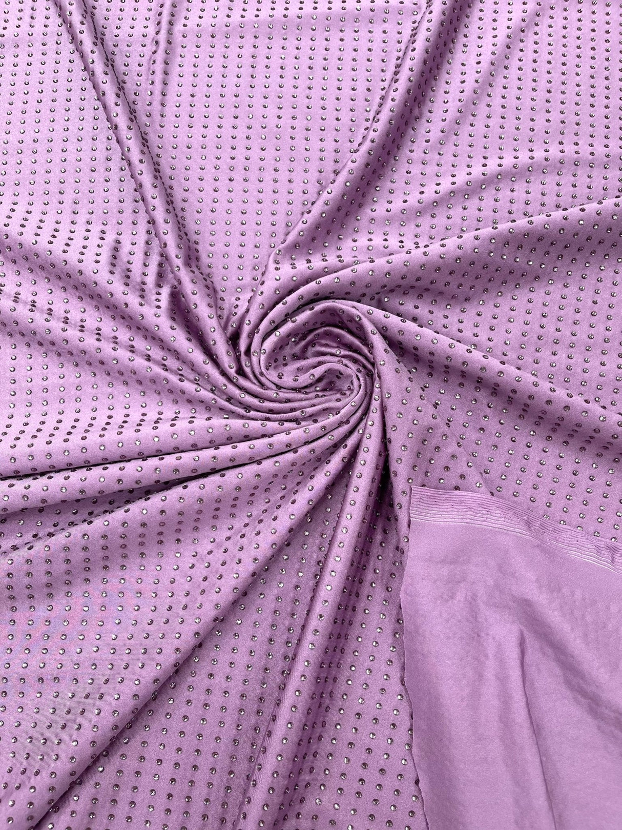 Rhinestone Nylon Spandex Fabric - Crystal Rhinestones, 54" Width (1 Yard)
