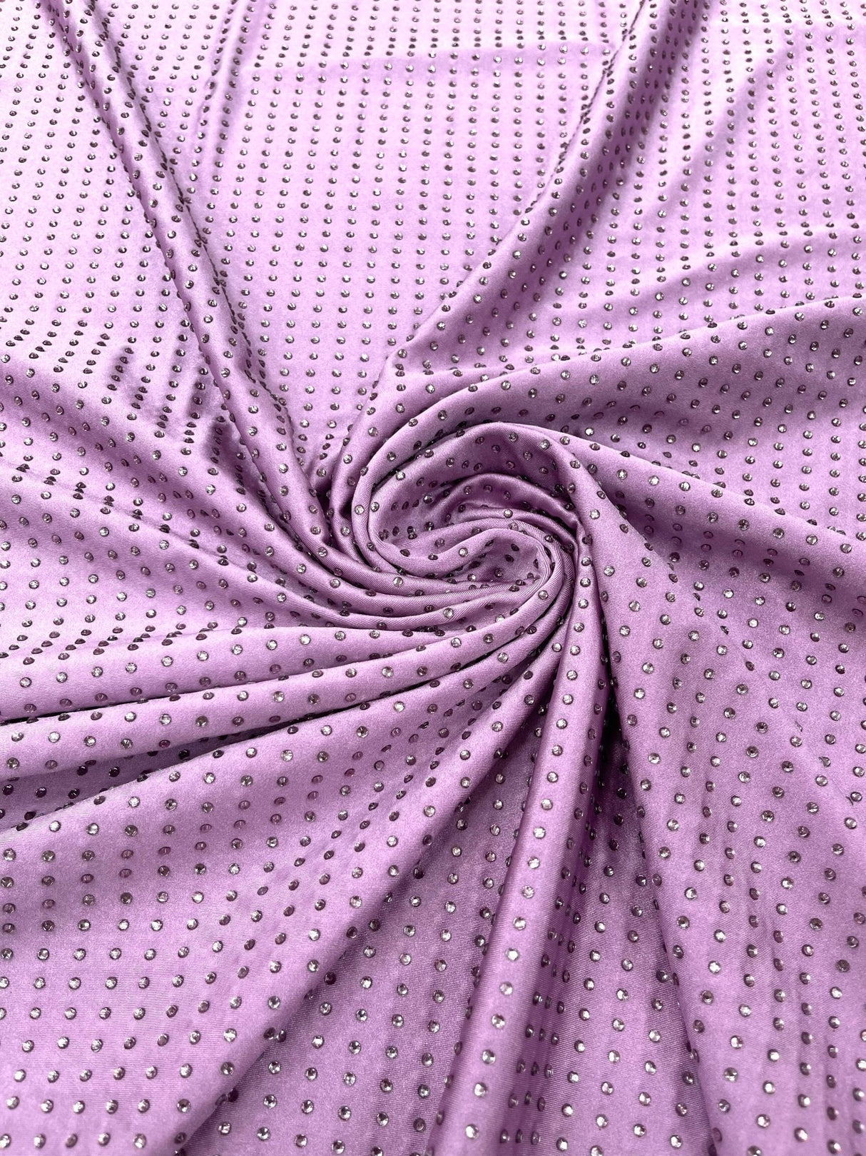 Rhinestone Nylon Spandex Fabric - Crystal Rhinestones, 54" Width (1 Yard)