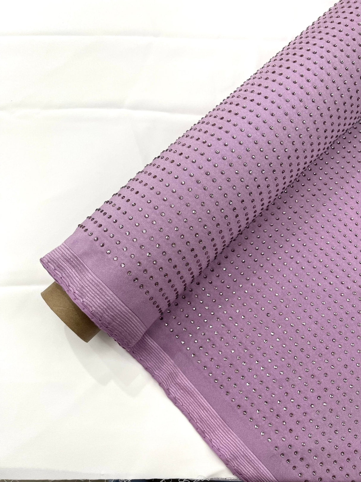Rhinestone Nylon Spandex Fabric - Crystal Rhinestones, 54" Width (1 Yard)