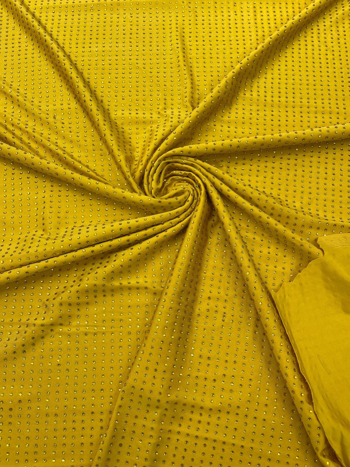 Rhinestone Nylon Spandex Fabric - Crystal Rhinestones, 54" Width (1 Yard)