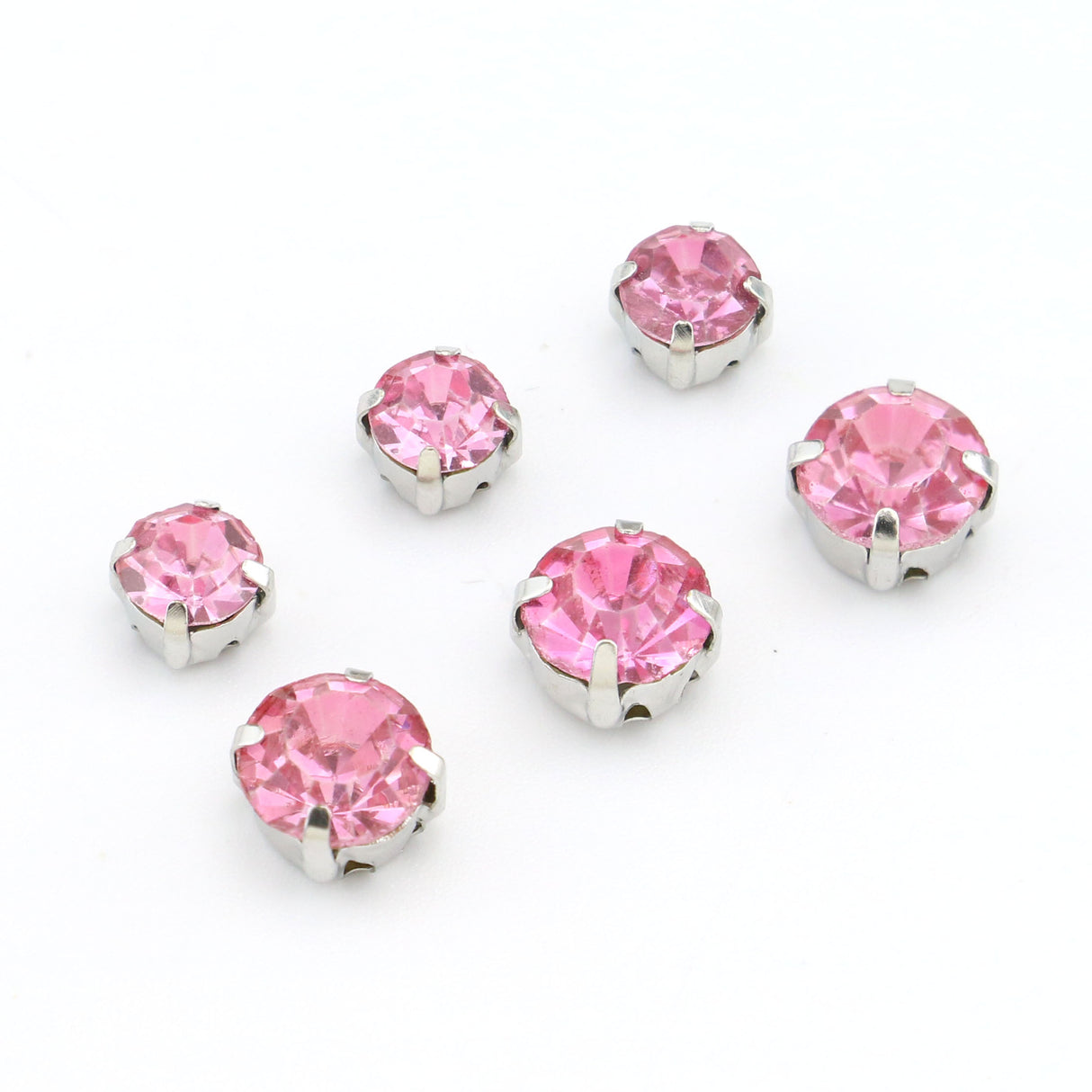 Sew-On Rhinestones Crystal Decorative Studs for Leather & Apparel - 6mm/8mm