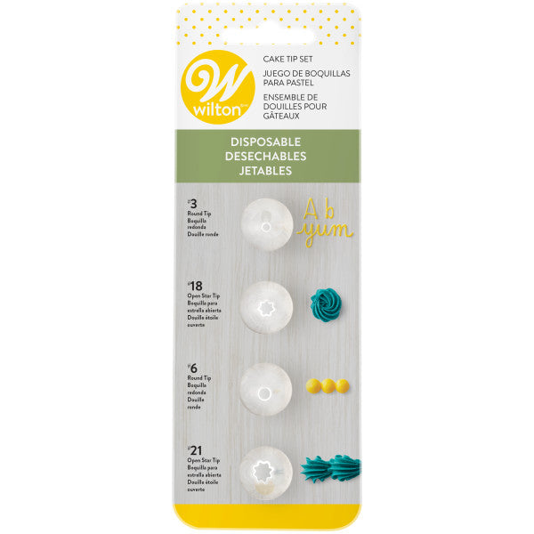 Wilton Disposable Cake Decorating Tips Set, 4-Pieces