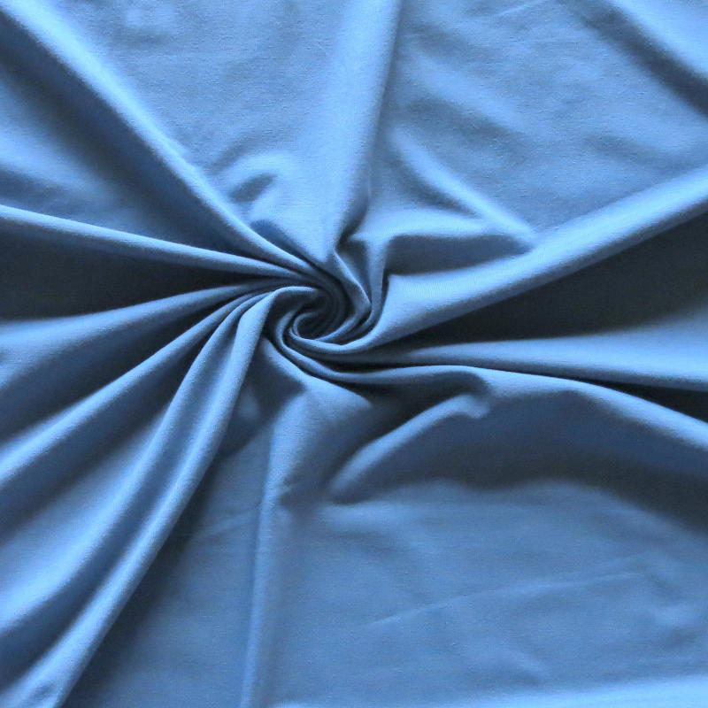 Bamboo Organic Cotton Spandex Jersey Knit Fabric - Riverside Blue