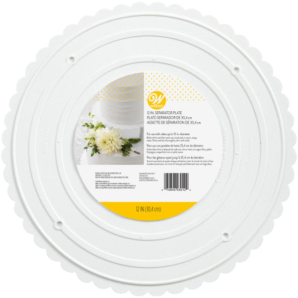 Wilton White Scalloped Edge Separator Plate – 12 Inch