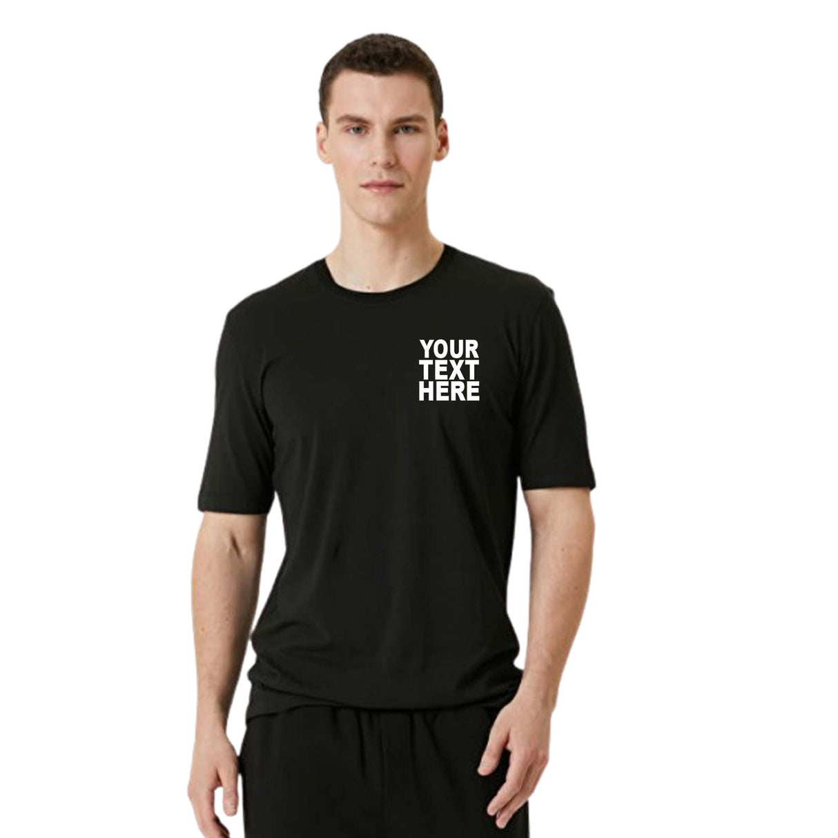 Pack: 12 Fast Customizable T-Shirts – Add Your Design on Front & Back (Black)