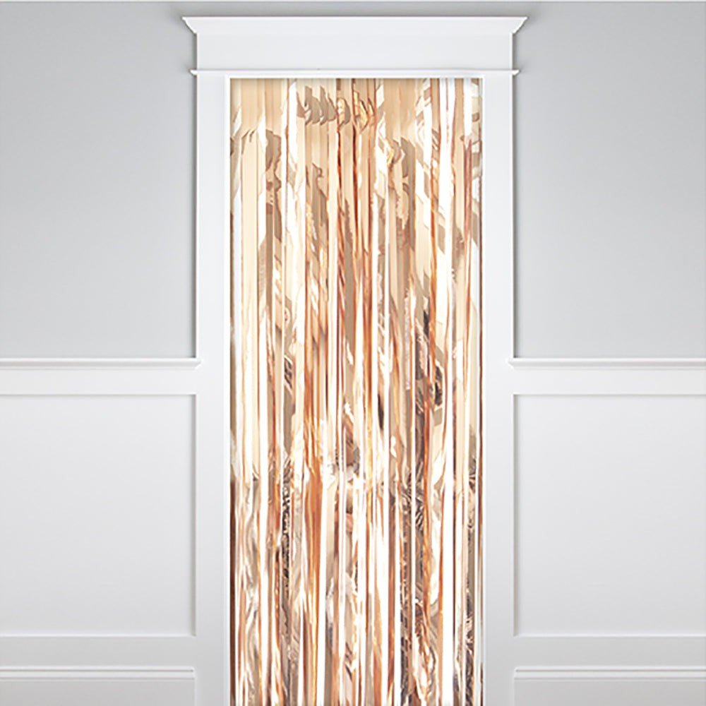 Fringe Door Curtain Rose Gold 3ft x 8ft