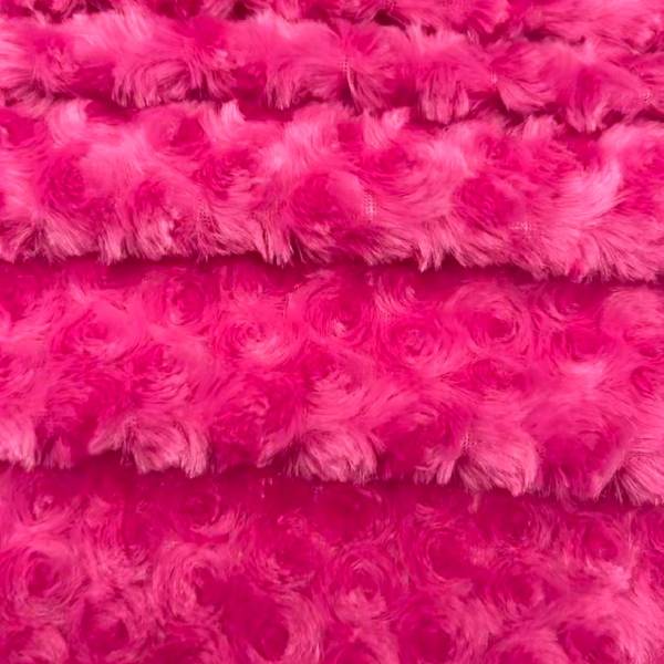 Rosebud Minky Polyester Fabric - Plush Rosette Texture, Almond, 60" Width (1 Yard)