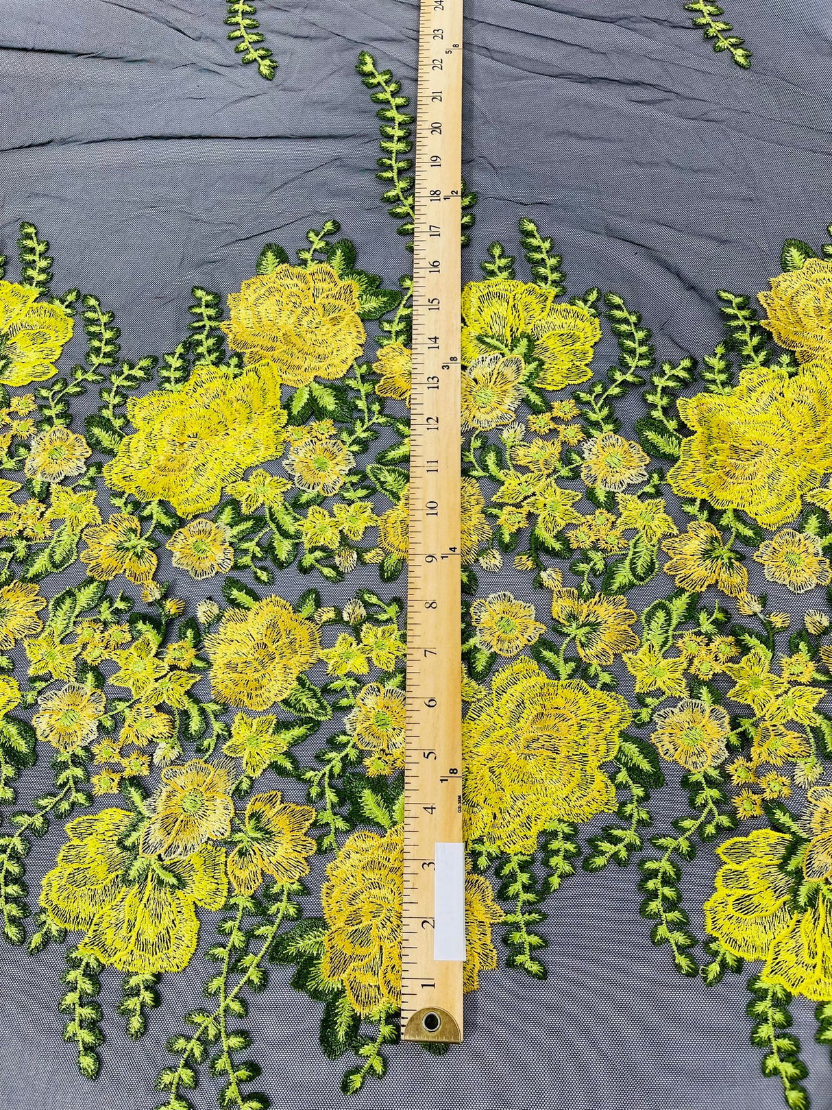 Roses Multi Color Floral Design Embroidered Mesh Lace Fabric - Multi Color Floral Pattern, 50" Width, 36" Length (1 Yard)