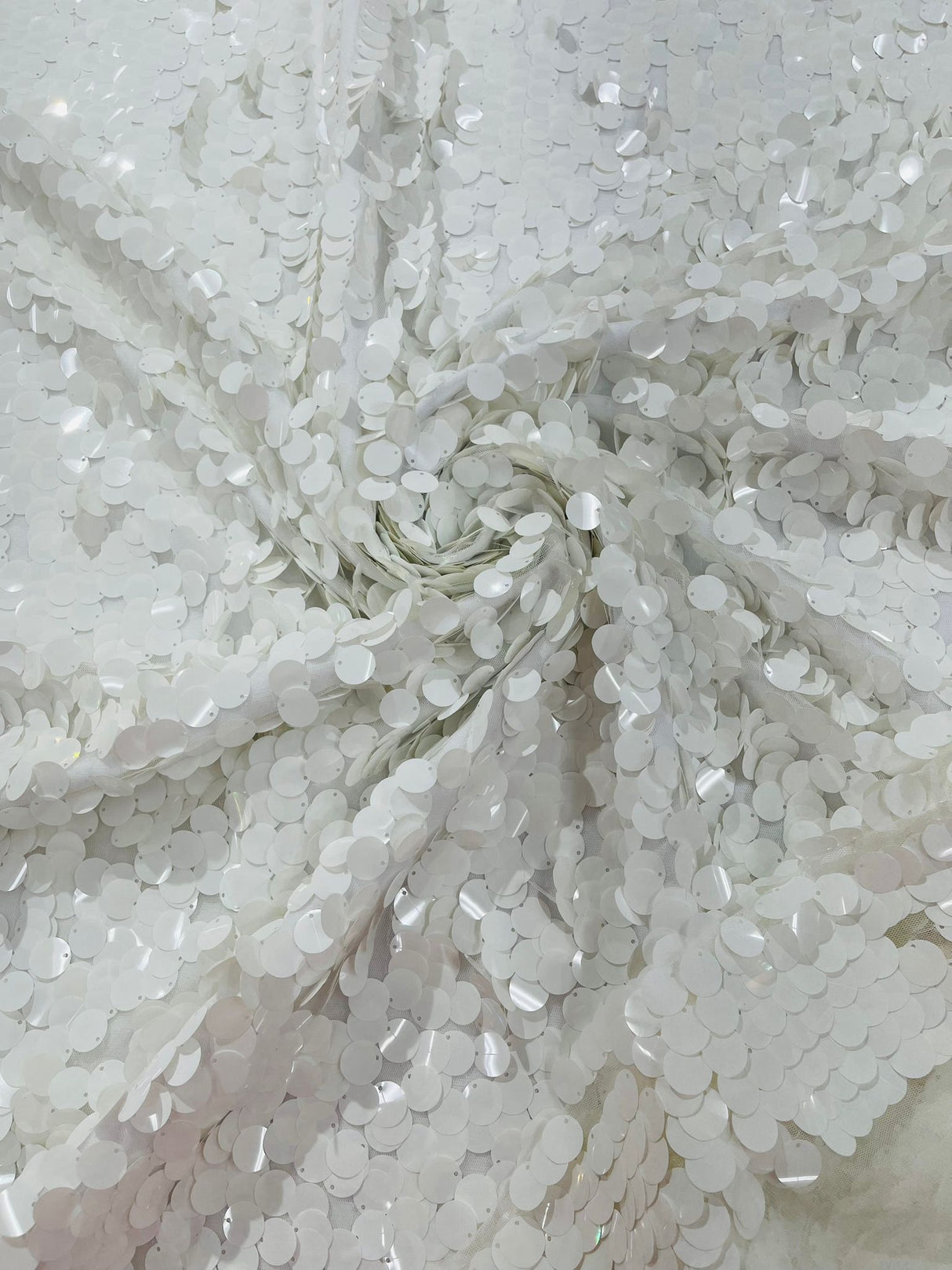 Round Sequin Polyester Fabric - Round Sequin, 54" Width (1 Yard)
