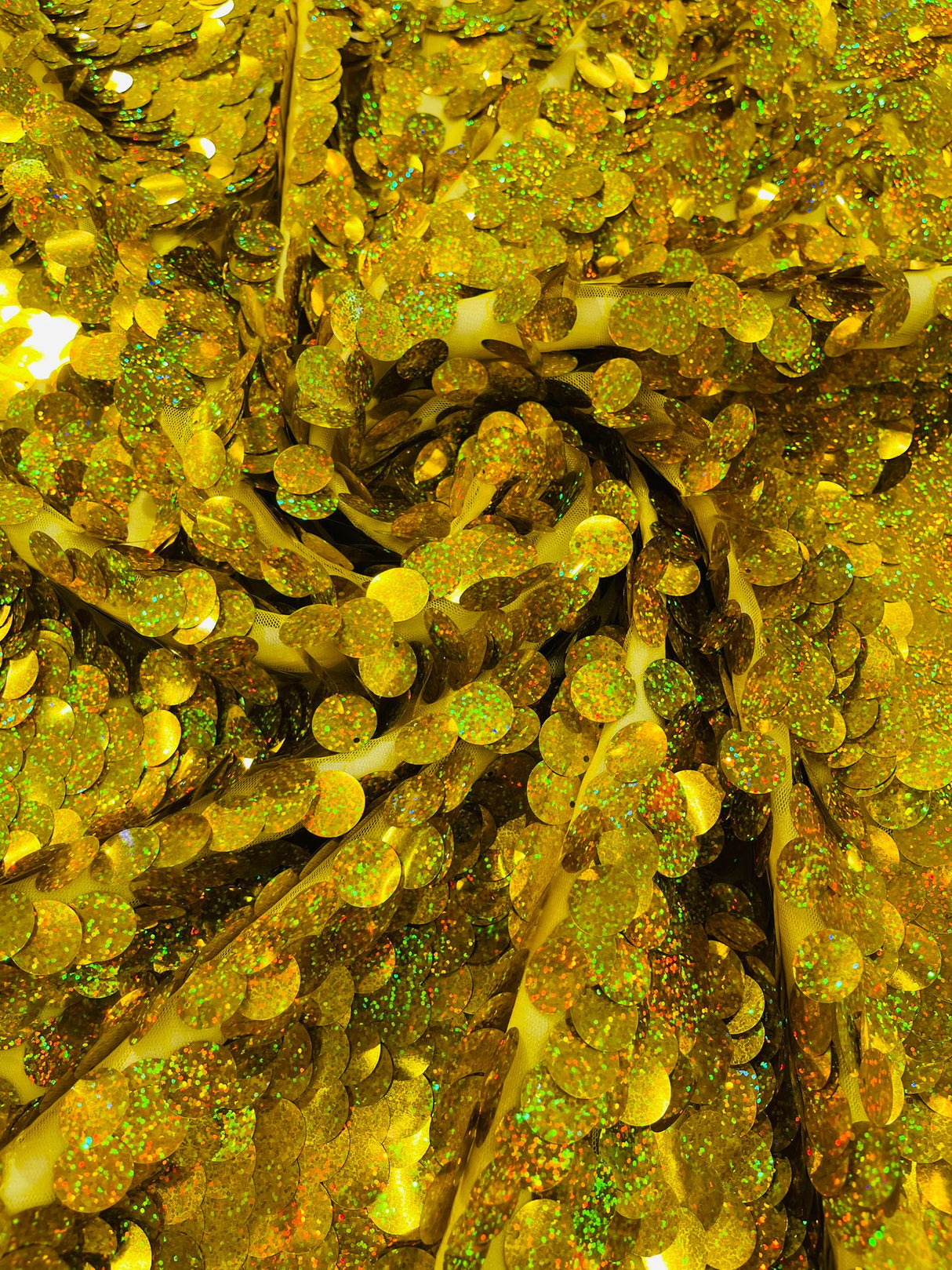 Round Sequin Polyester Fabric - Round Sequin, 54" Width (1 Yard)