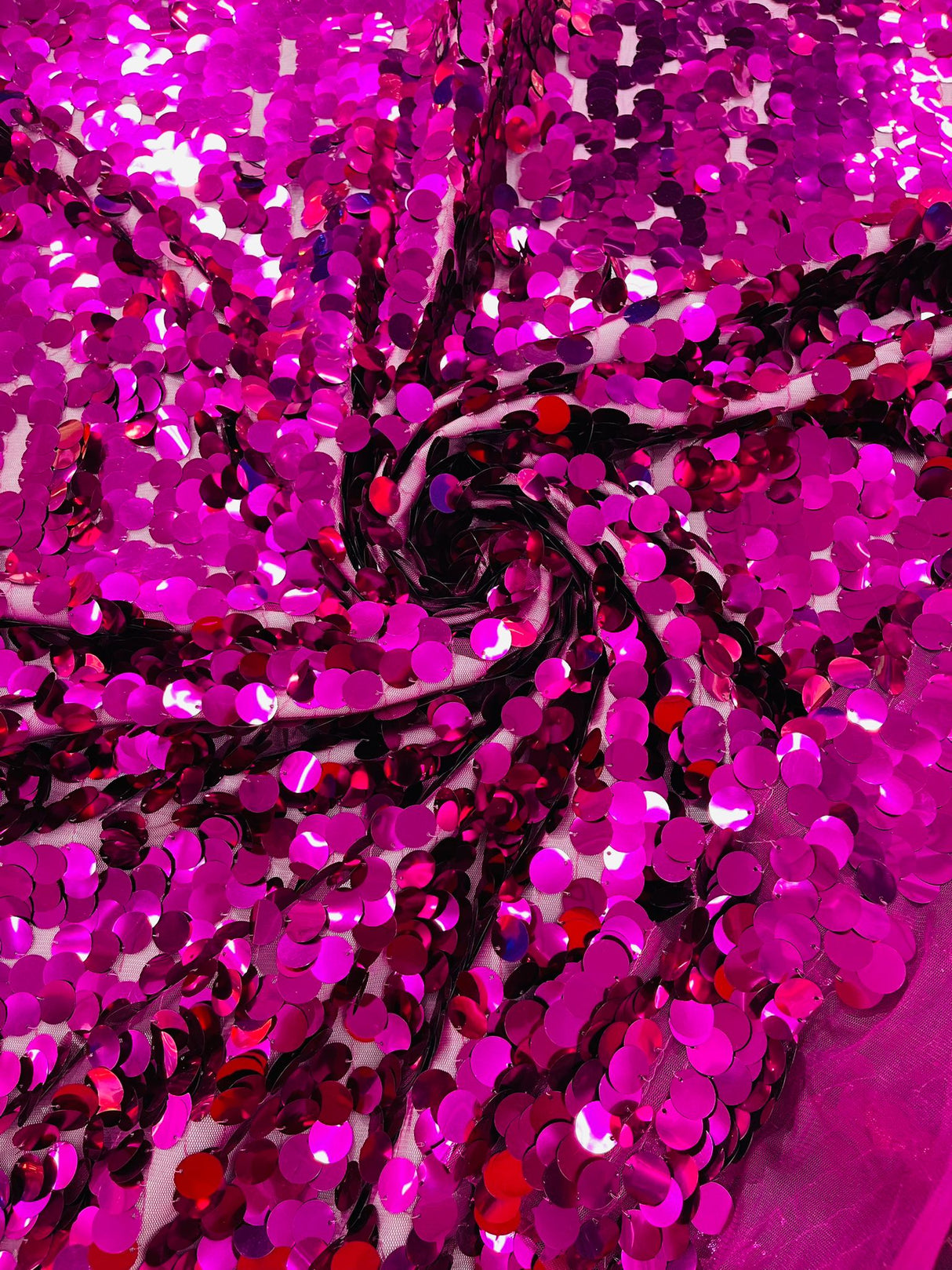 Round Sequin Polyester Fabric - Round Sequin, 54" Width (1 Yard)