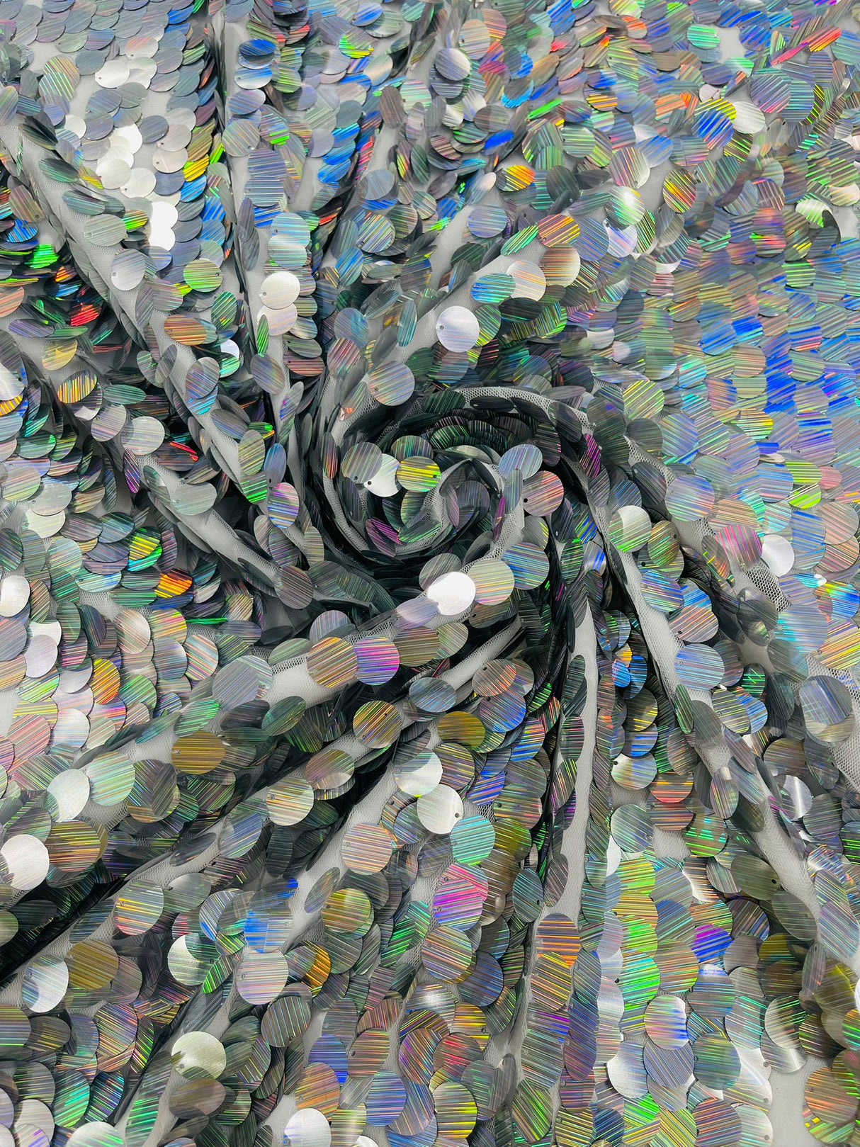 Round Sequin Polyester Fabric - Round Sequin, 54" Width (1 Yard)