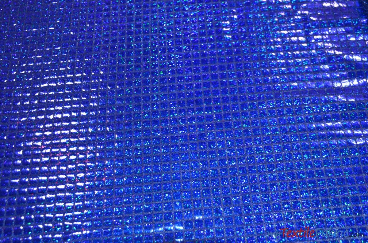 Hologram Quad Sequins Polyester Fabric - Holographic Square Sequins, 40" Width, 7 Colors (1 Yard)