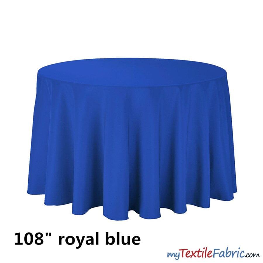 108 Inch Round Polyester Seamless Tablecloth Fabric - Solid Color, 108" Diameter (By Piece)