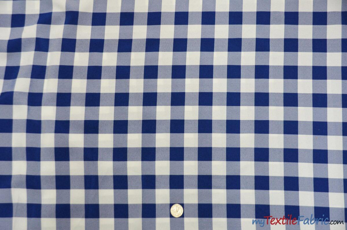 Picnic Checkers Polyester Fabric - Gingham Checkered, 1" X 1", 58/60" Width (1 Yard)