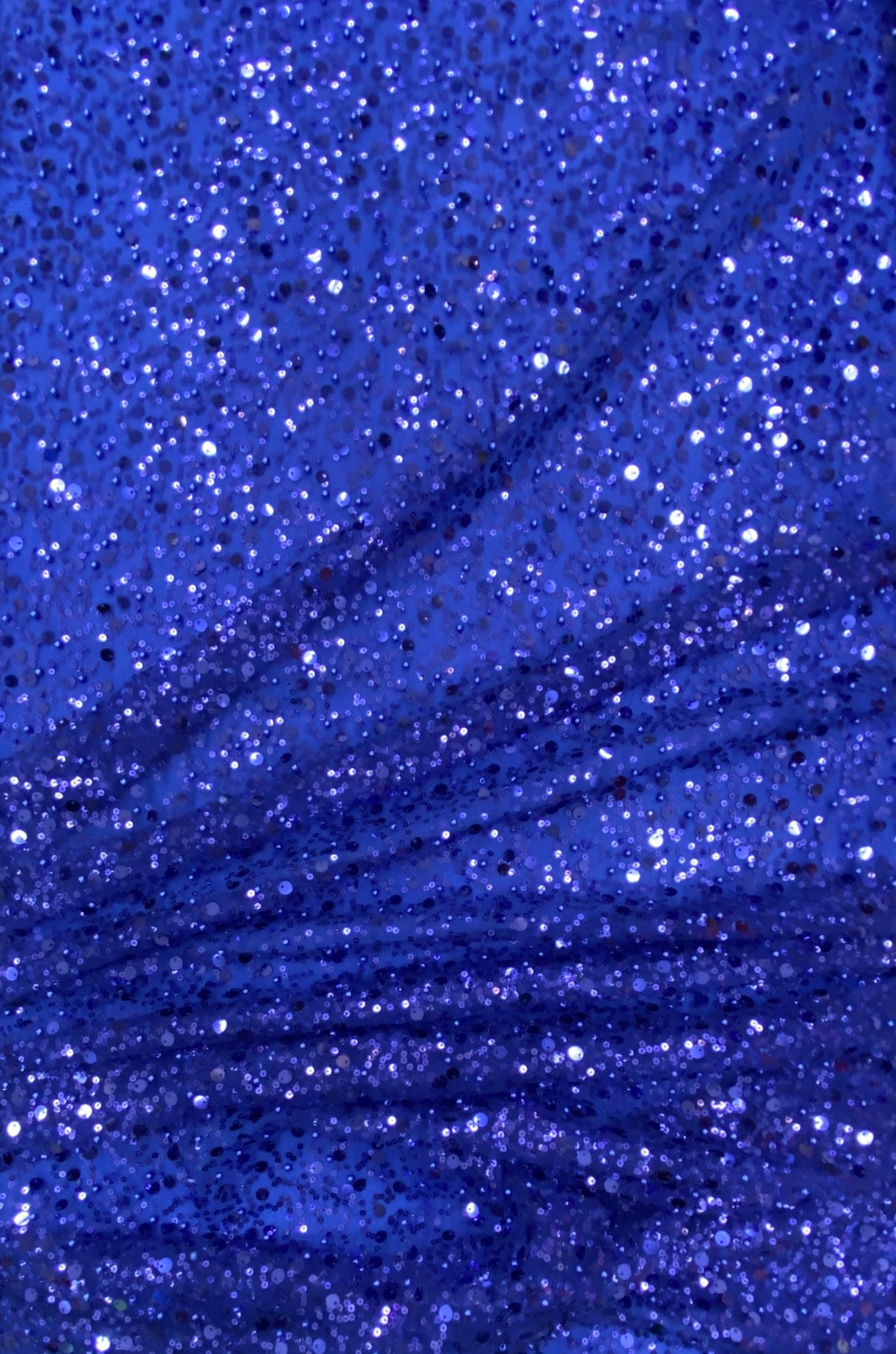 BPS Mesh Lace Royal Blue Polyester Fabric - Royal Blue Beads, Pearls & Sequins Mesh, 60" Width (1 Yard)