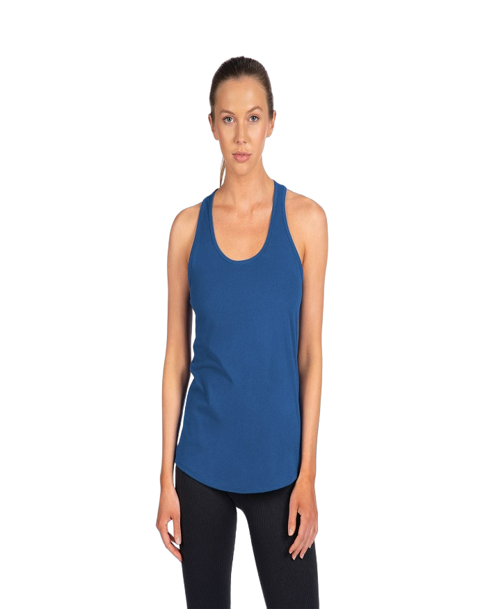 Next Level Women Racerback Tank Top Lightweight Cotton Poly Jersey - Royal Blue, Racerback, 30 Singles, 135 Grams, 4.0 Oz (1 Piece)