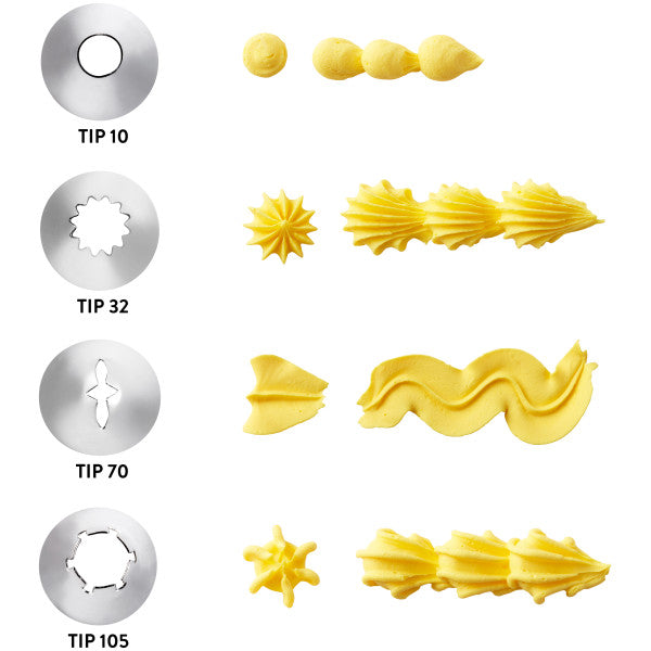 Wilton Cake Decorating Tip Set for Borders – 4 Piece
