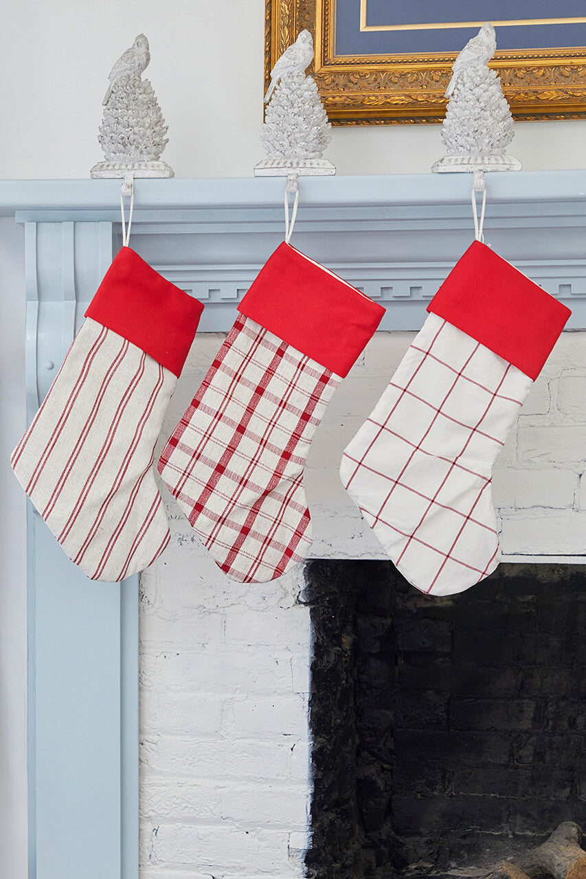 White Stocking with Red Stripes