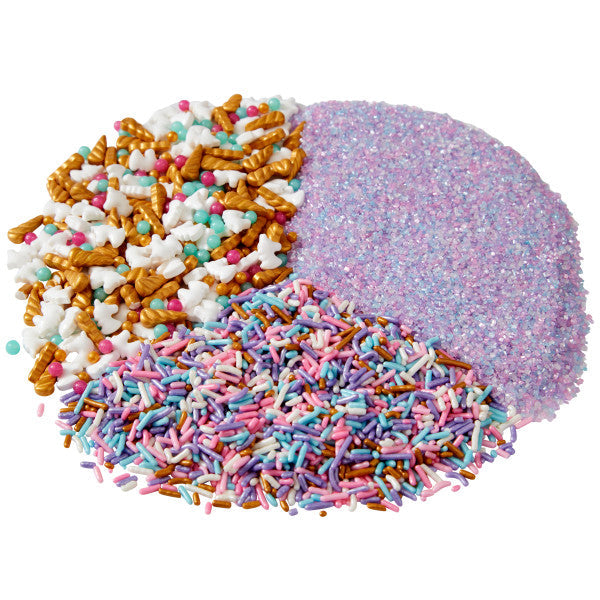 Wilton 3-Cell Unicorn Sprinkles Mix with Turning Lid, 7.76 oz.