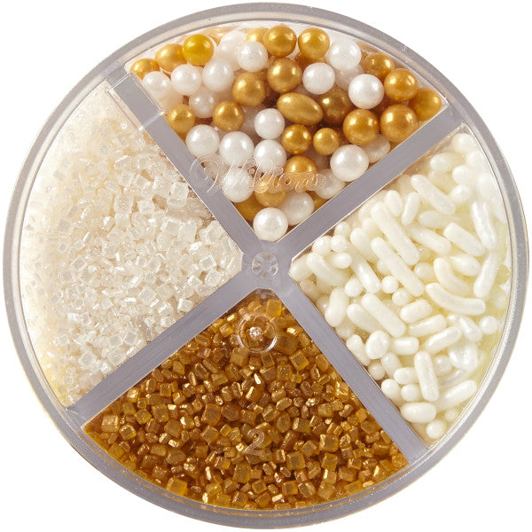 Wilton 4-Cell Pearlized Gold Sprinkles Mix – 3.4 oz.