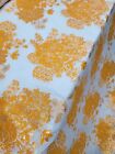 Brocade Jacquard Floral Orange Gold