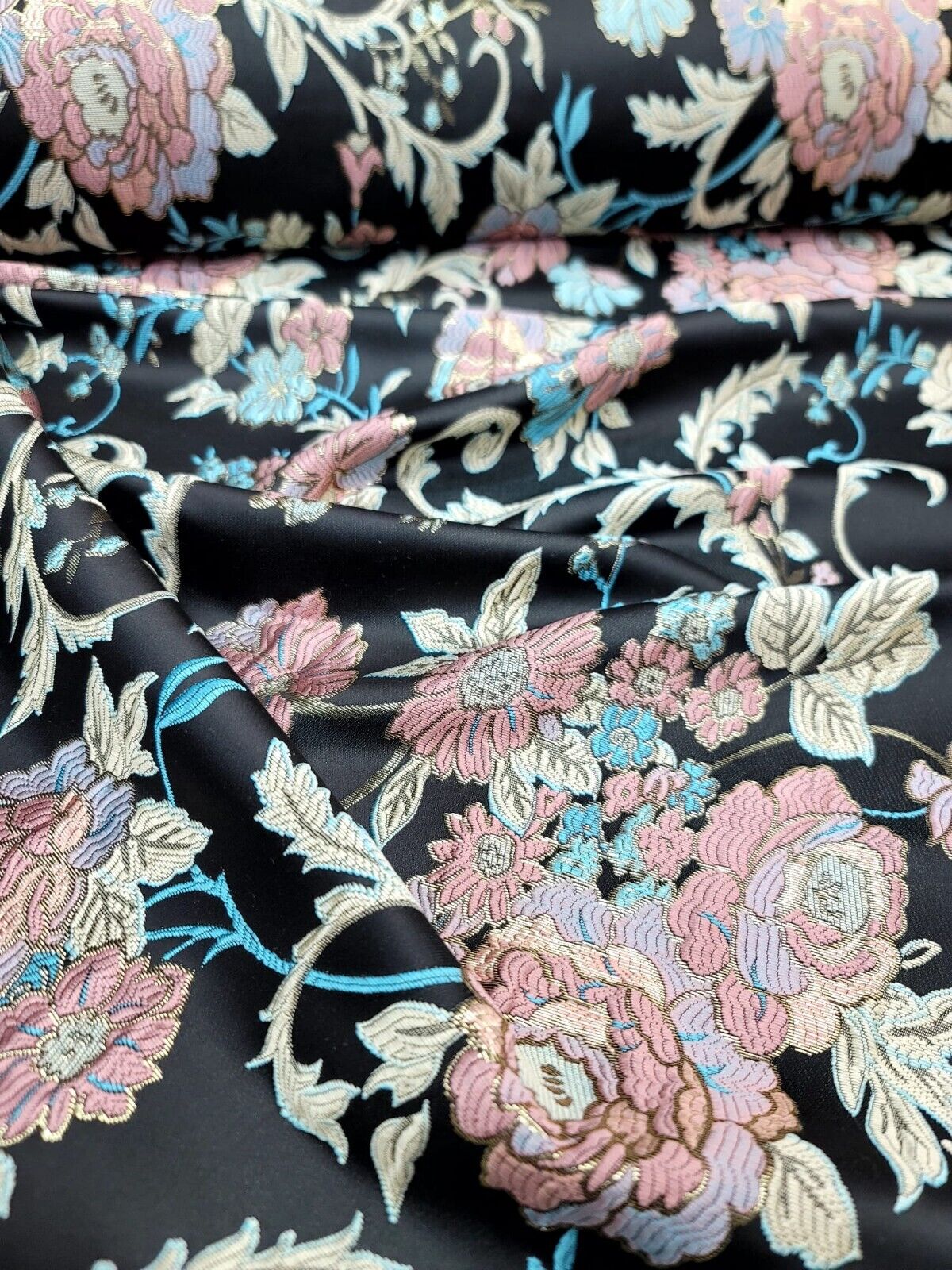 Brocade Floral Damask Jacquard Fabric
