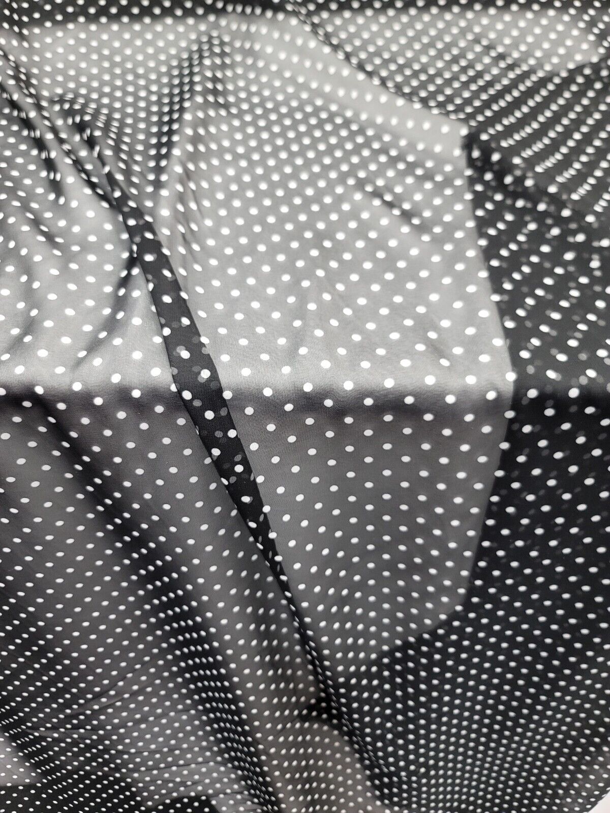 Sheer Chiffon White Polka-Dot Fabric