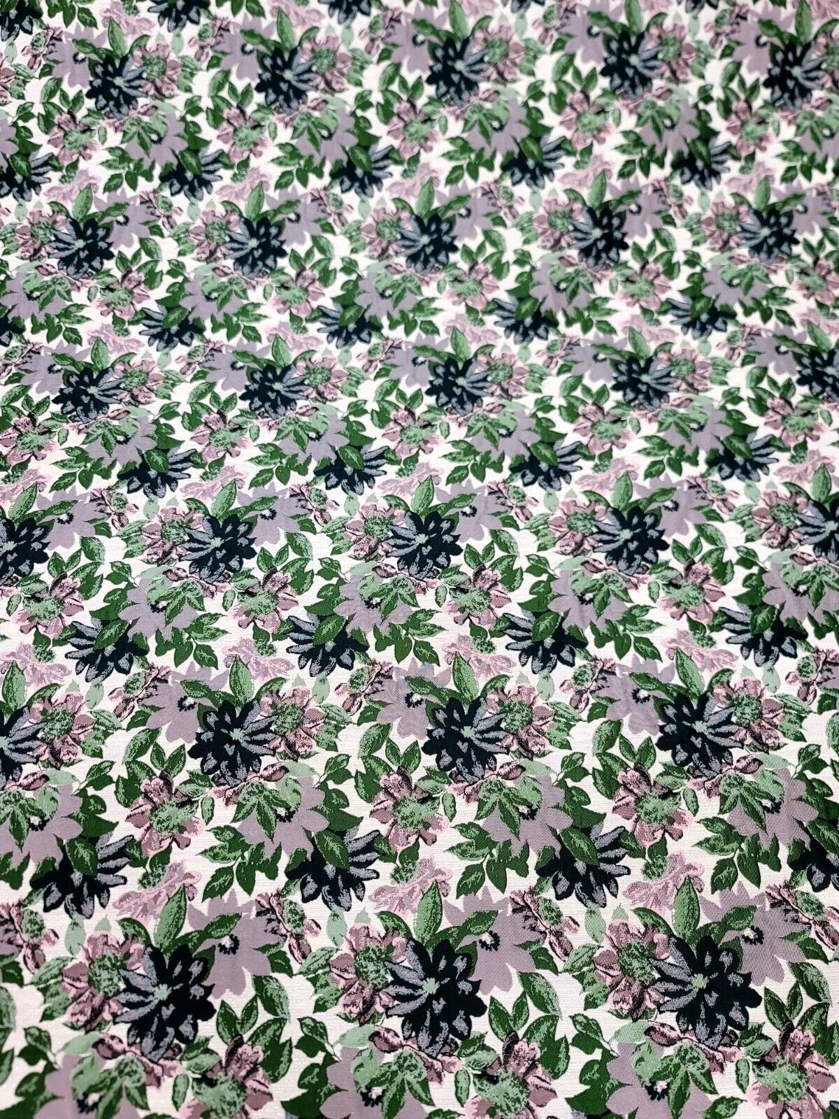 Brocade Jacquard Floral Chenille Fabric Mauve Green