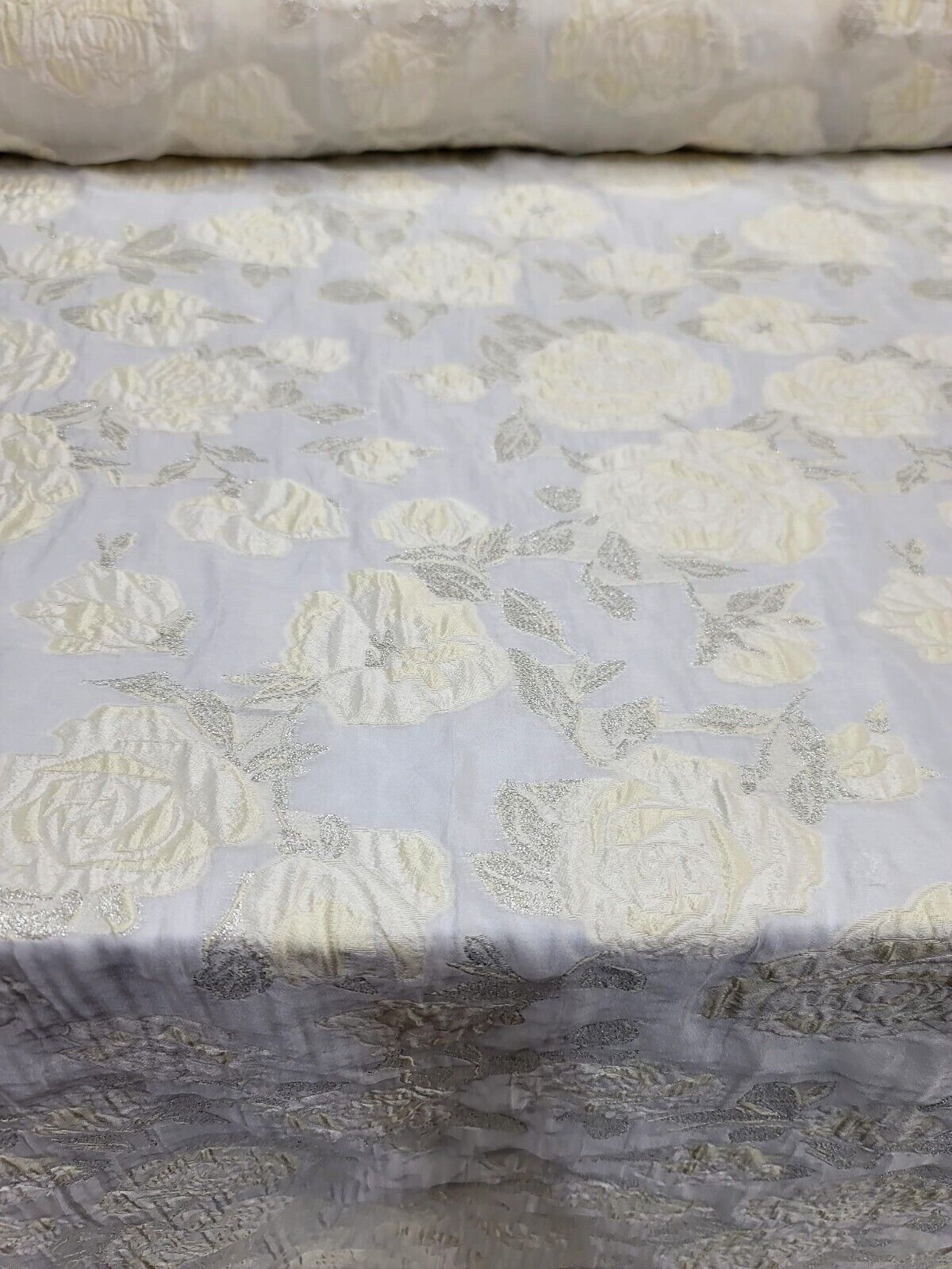 Floral Organza Brocade Fabric by the Yard