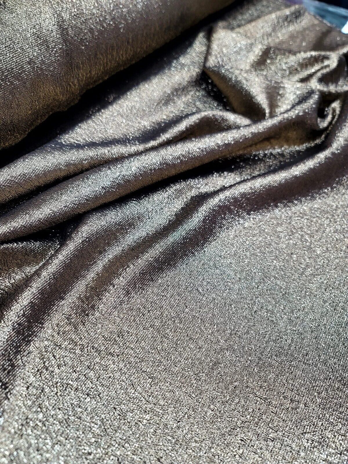 Brocade Jacquard Fabric Gold Metallic Textured Embossed