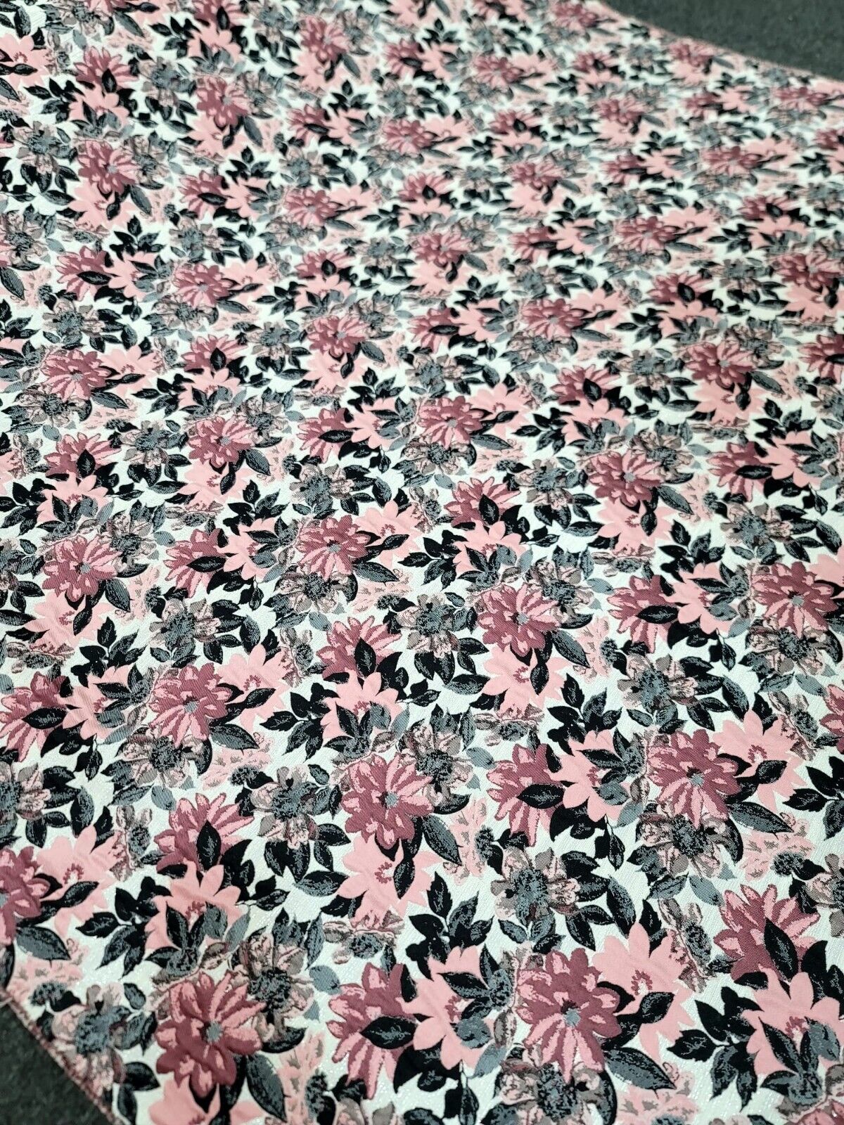 Brocade Jacquard Floral Chenille Fabric Dusty Rose Mauve