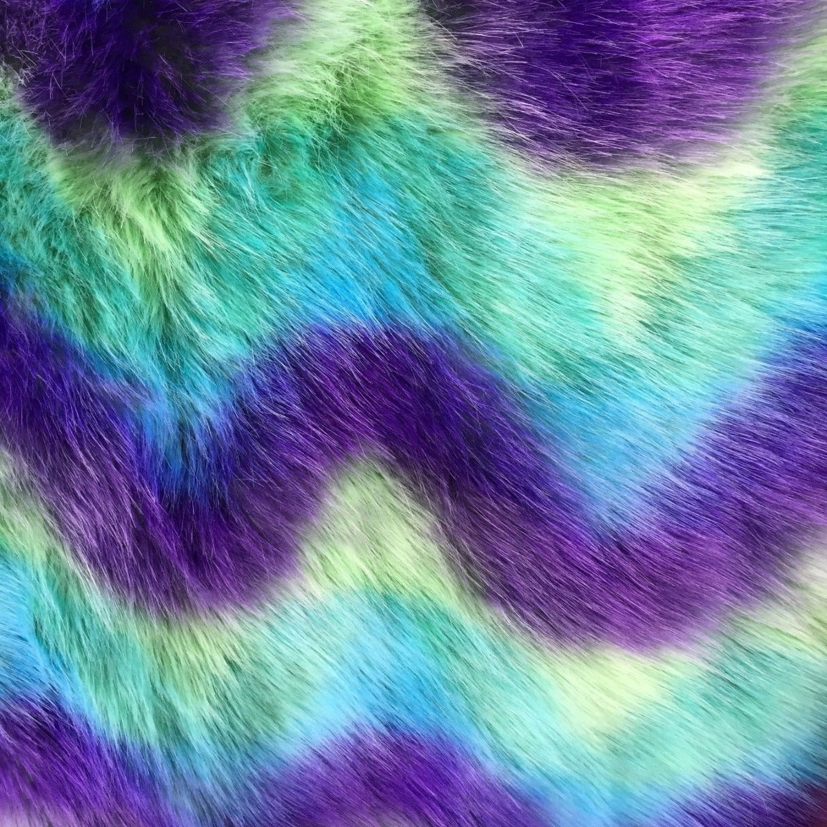 Faux Fur Fabric Multicolor Waves