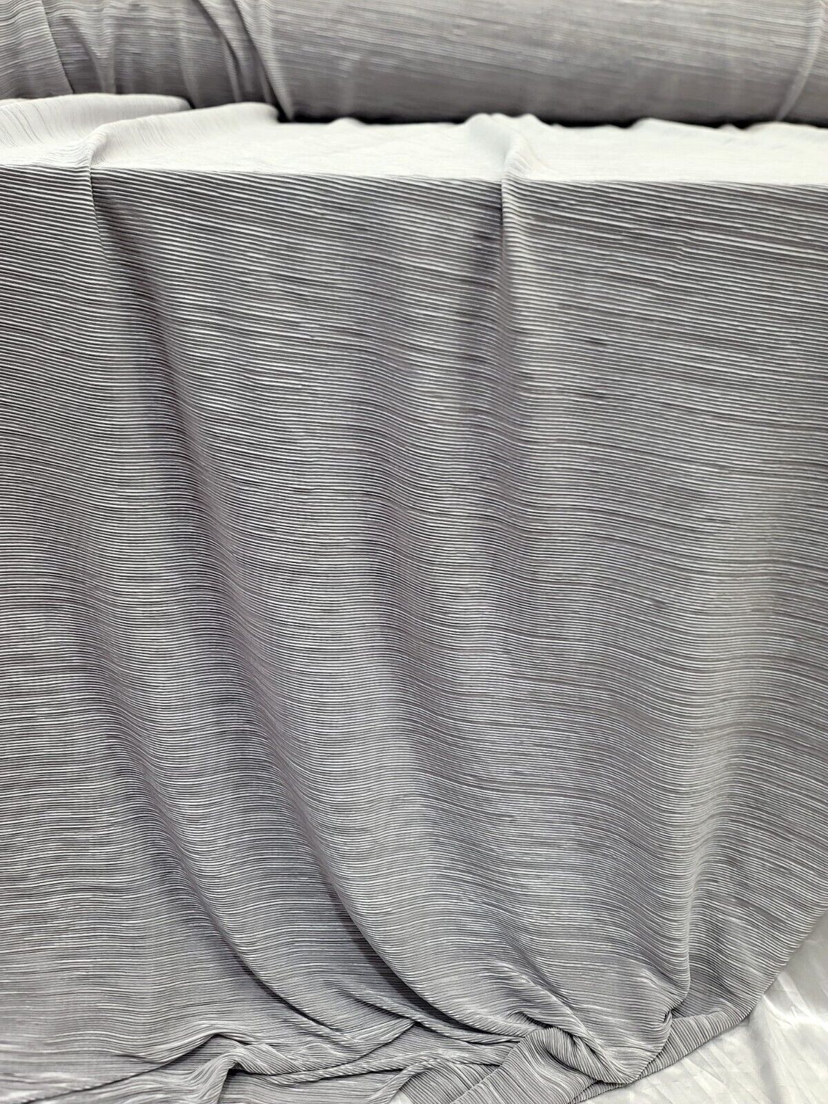 Pleated Stretch Fabric Silver Textured