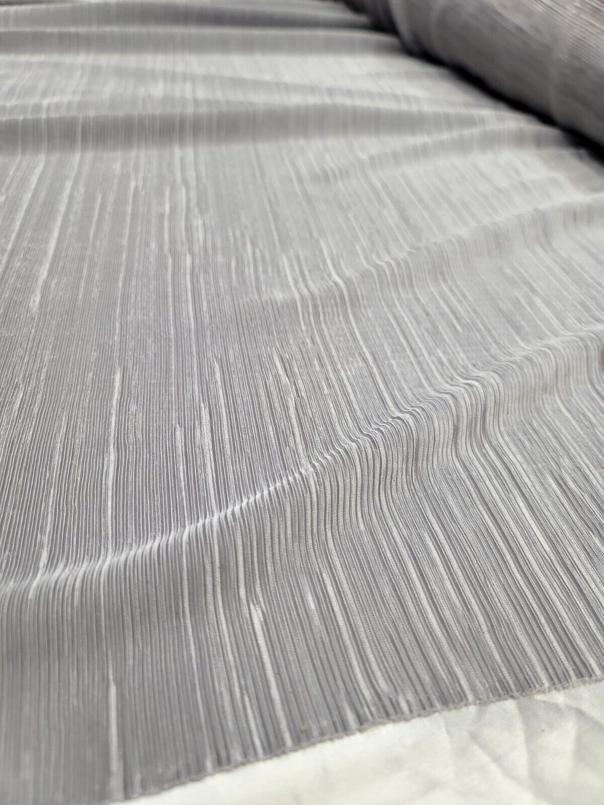 Pleated Stretch Fabric Silver Textured
