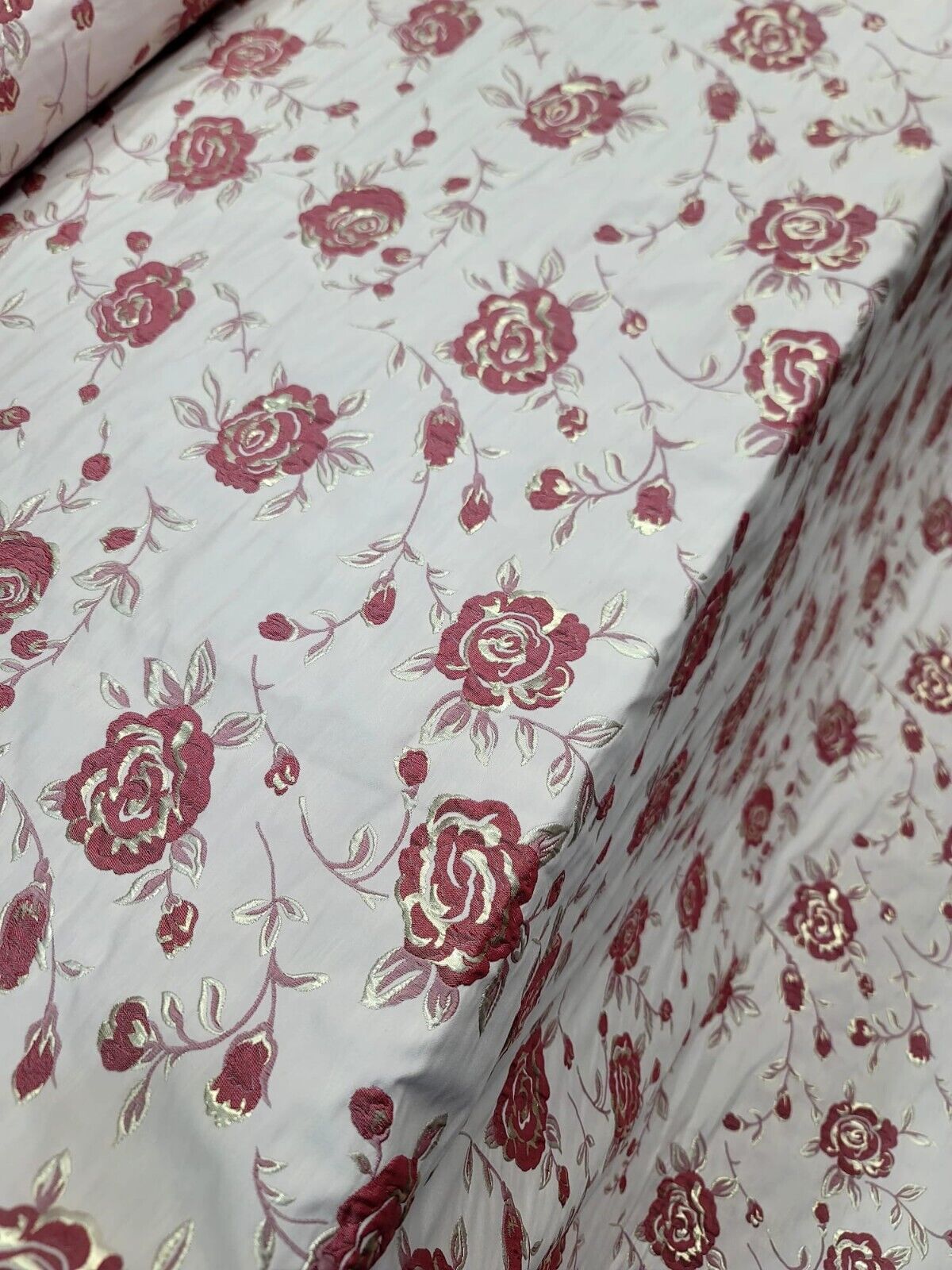Brocade Jacquard Metallic Floral Fabric