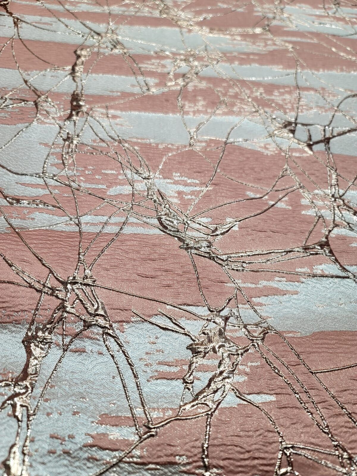 Brocade Jacquard Metallic Fabric Beige