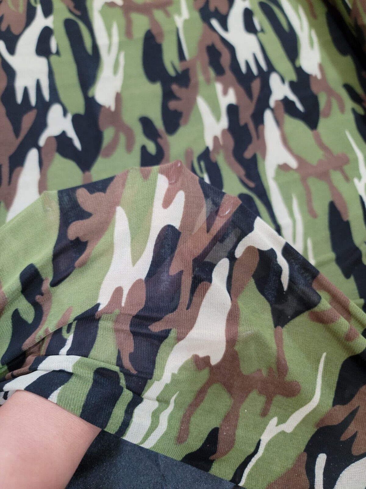 Camouflage Print 4-Way Stretch Mesh Fabric