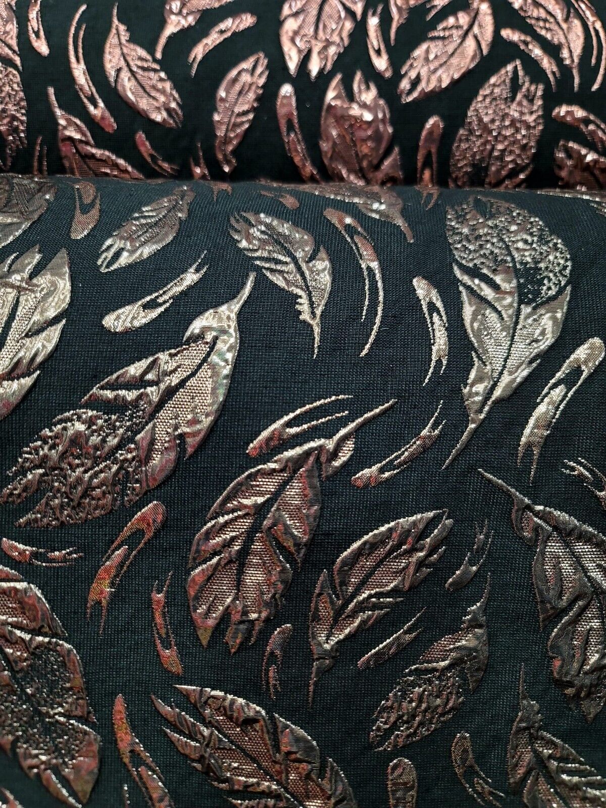 Black Gold Brocade Fabric