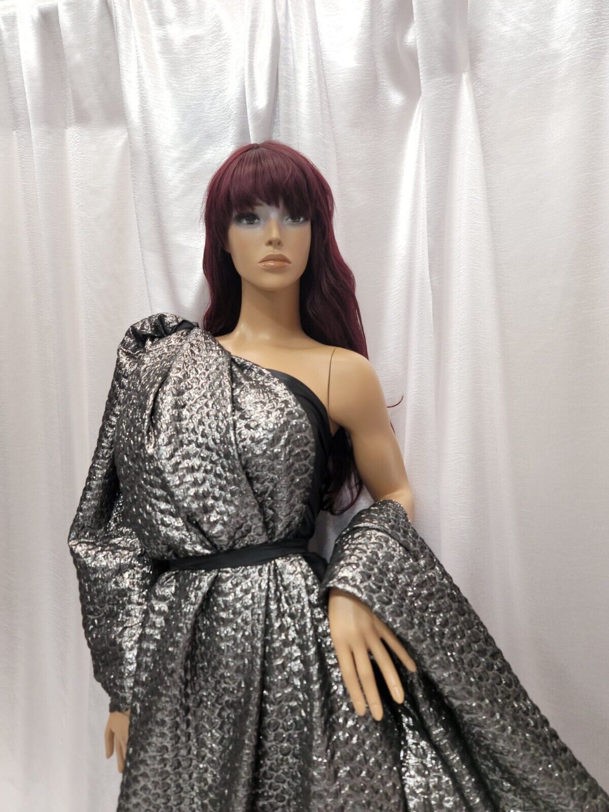 Brocade Jacquard Dark Gray Embossed