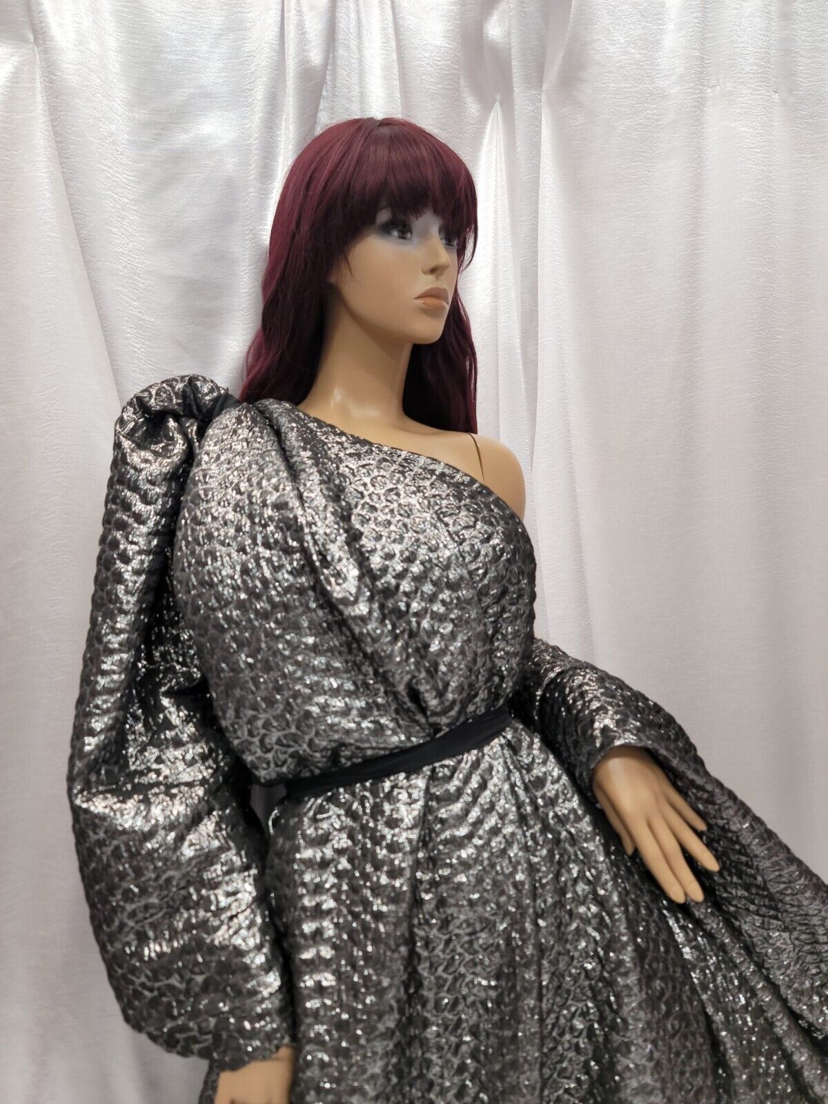 Brocade Jacquard Dark Gray Embossed