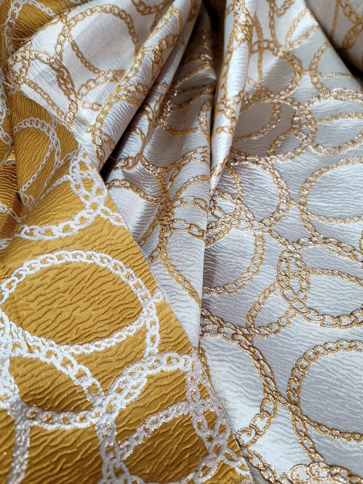 Champagne Gold Metallic Brocade Fabric
