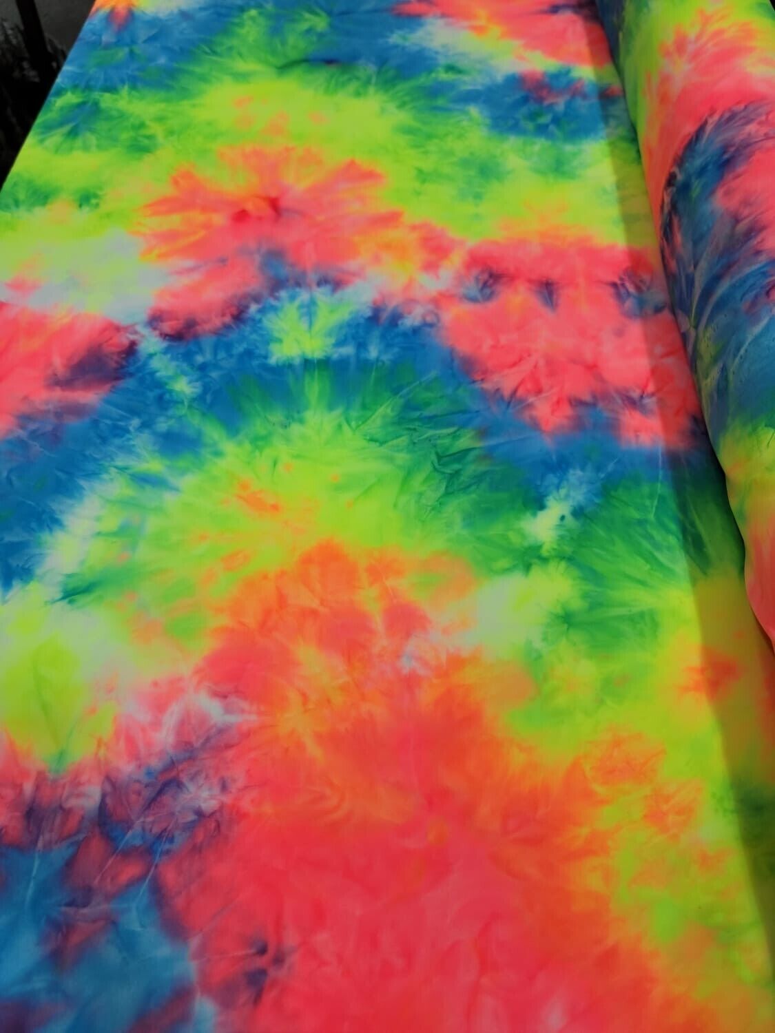 Multicolor Spandex Fabric Neon Tie-Dye